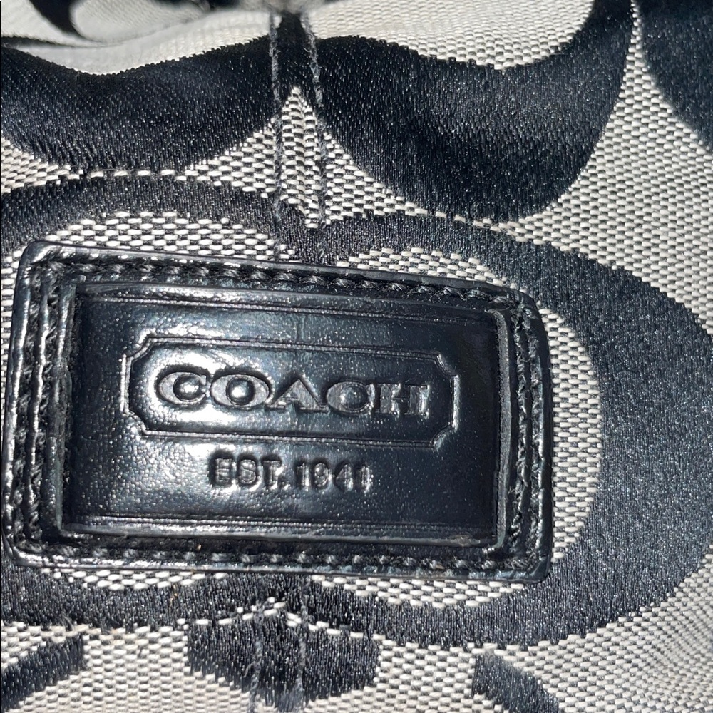 Coach Signature Stripe Framed Carryall Satchel - Picture 9 of 17